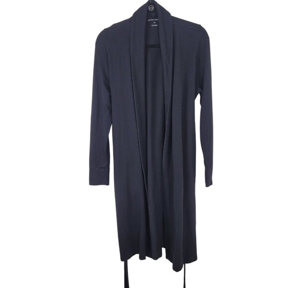 Universal Standard Longsleeve Belted Robe with Pockets Black Cotton EUC small - Picture 4 of 12